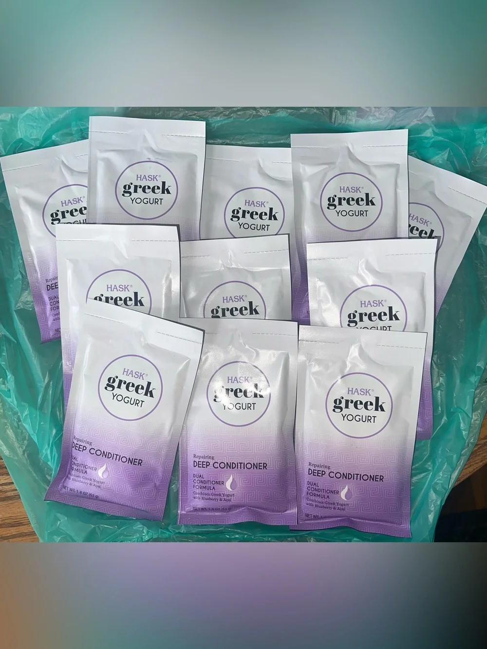 HASK 11 packets Greek Yogurt Deep Repair Conditioner Blueberry Açaí display box